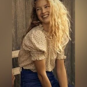 Sezane Dalton Linen Blouse size 36